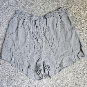 Gray Ruffle Shorts